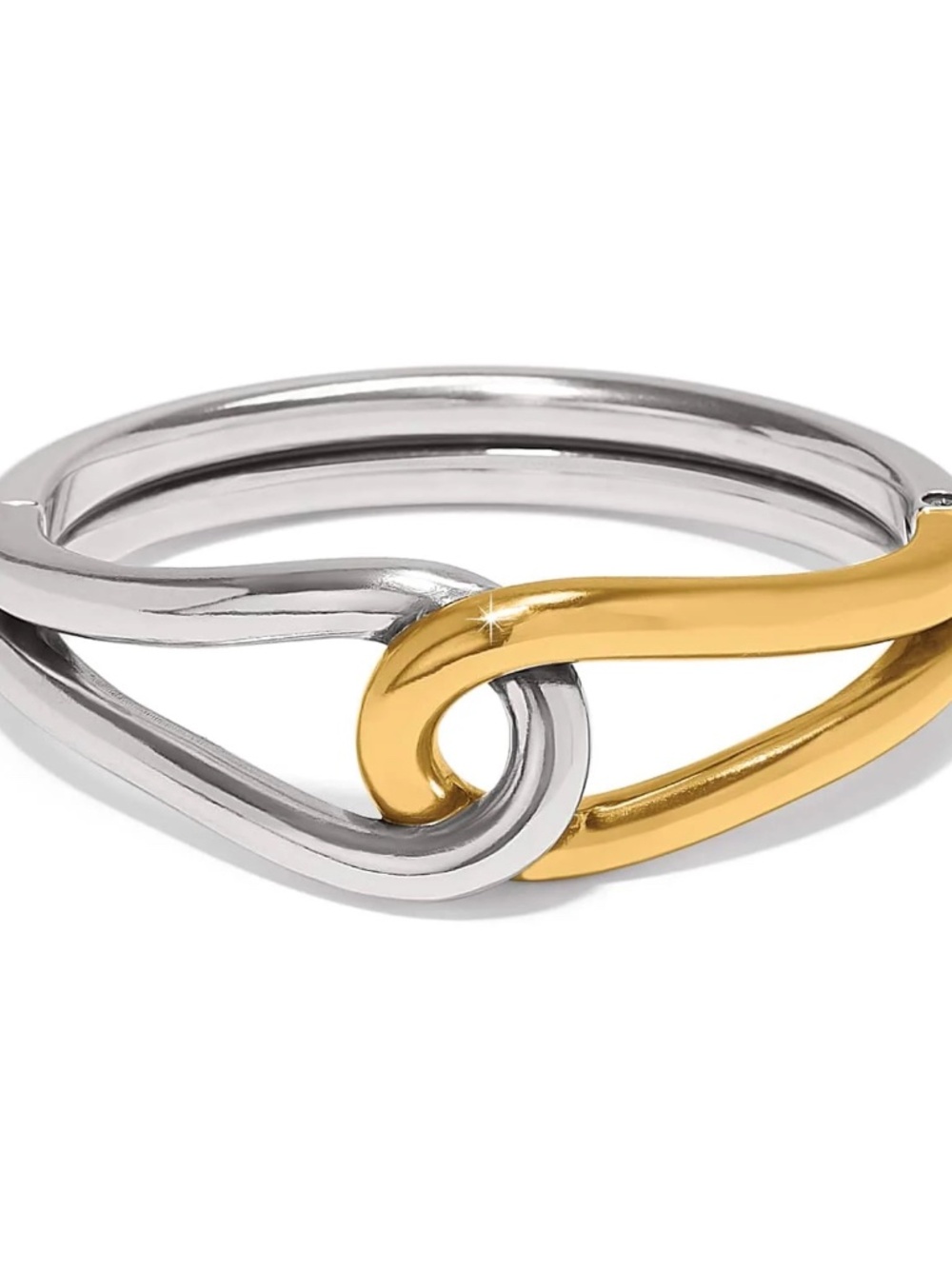 Brighton Interlok Curve Two Tone Hinge Bangle NWT Retail $128